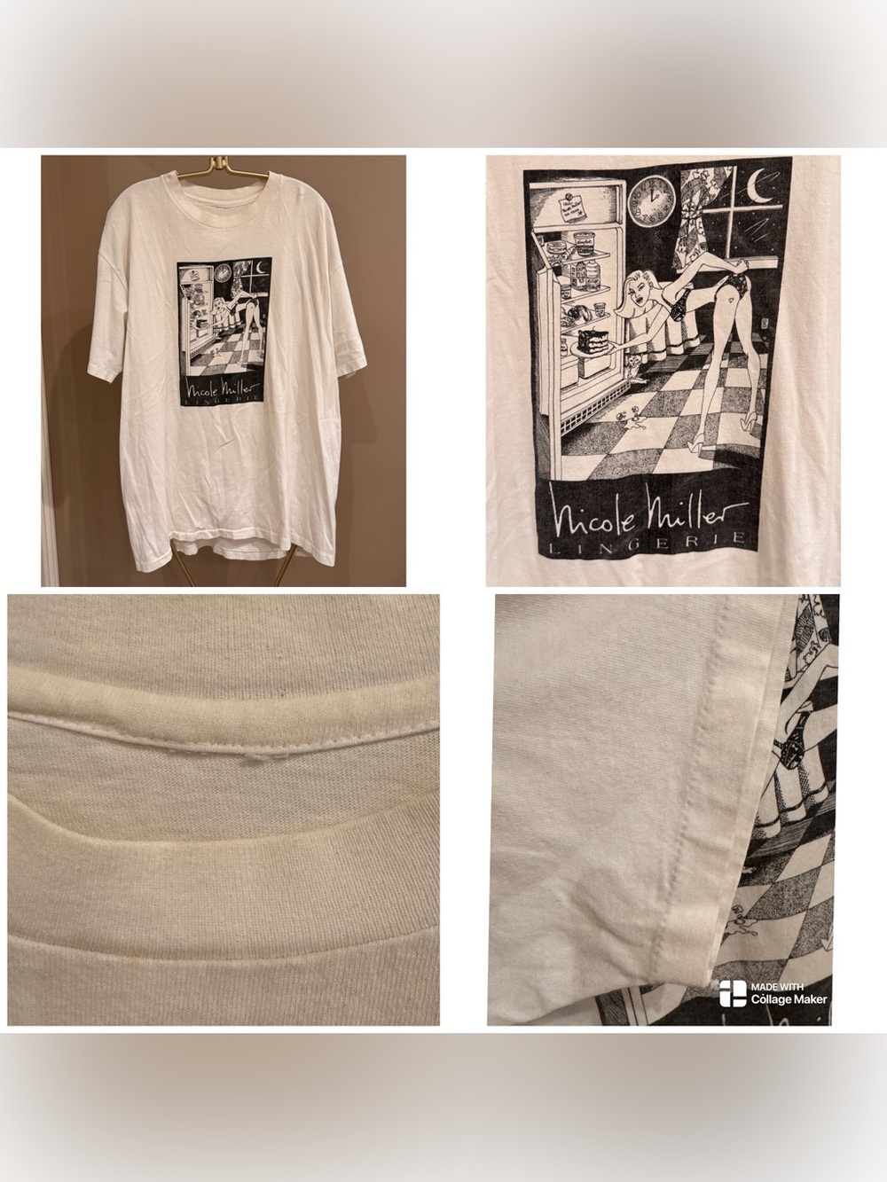 Vintage Nicole Miller lingerie promotional t-shirt